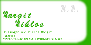 margit miklos business card